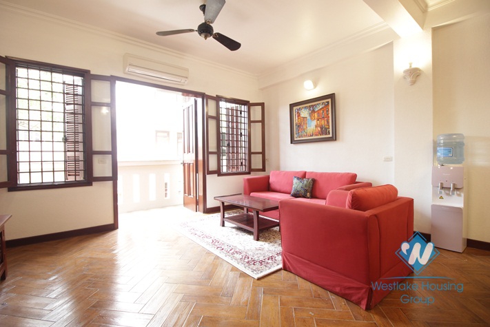 Spacious French style apartment with balcony for rent in Truc Bach, Ba Dinh